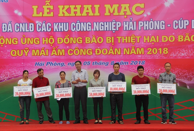 Lễ khai mạc giải bóng đá công nhân lao động các khu công nghiệp hải phòng - cúp Deep C 2018